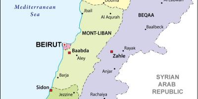 Karta över Libanon politiska