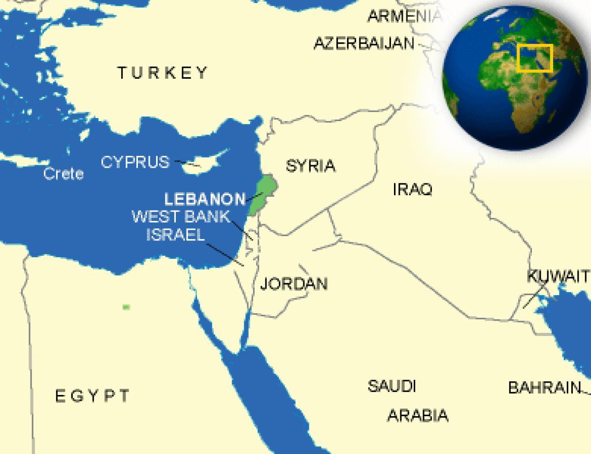 Libanon på karta