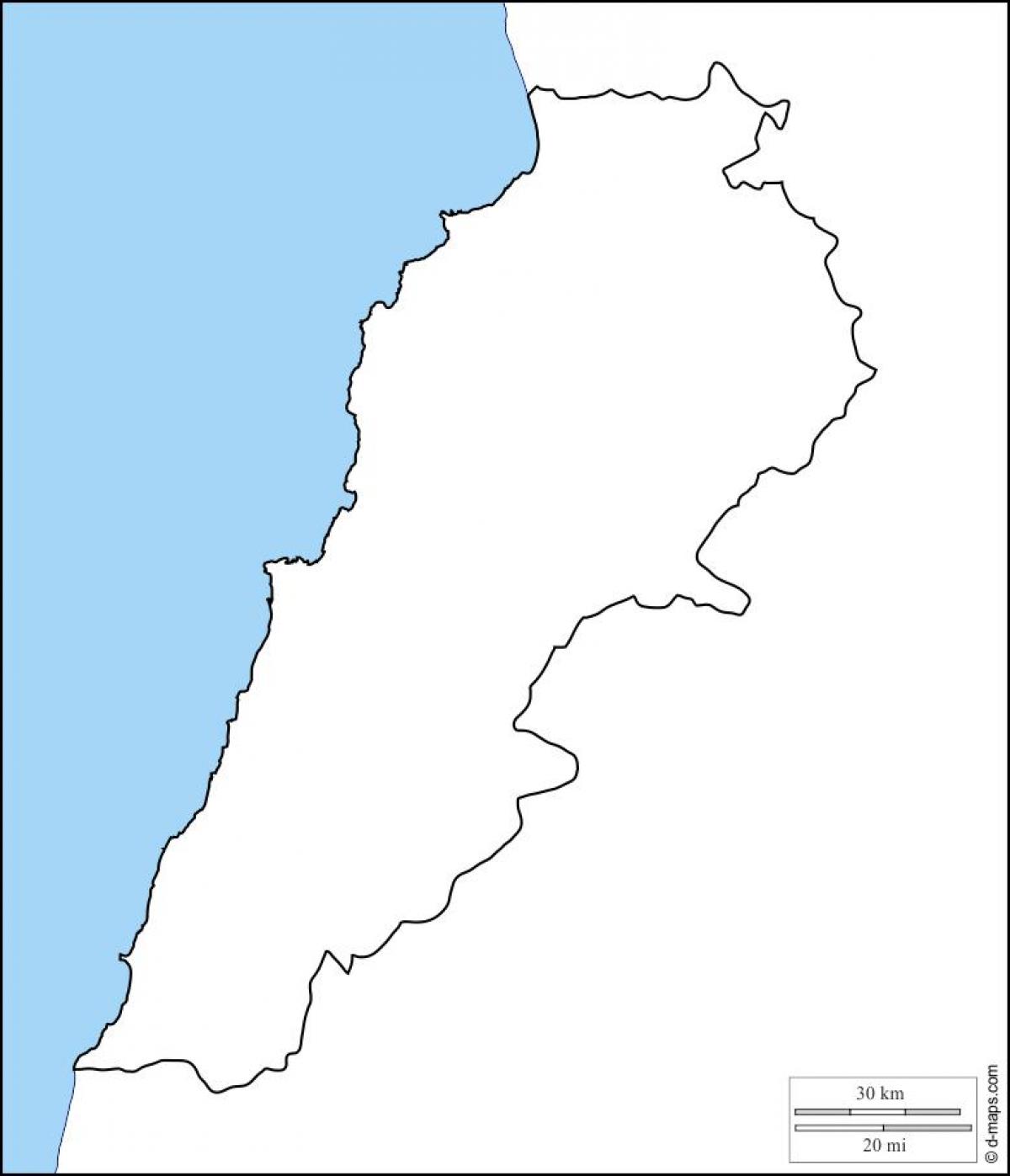 tom karta från Libanon