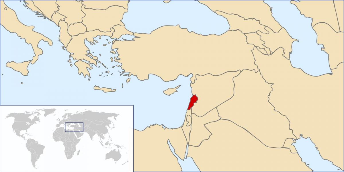 karta över Libanon världen 