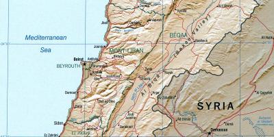Karta över Libanon geografi