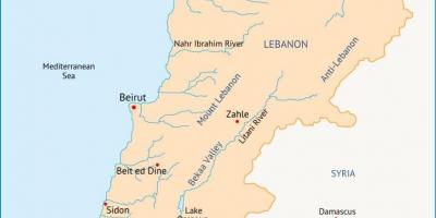 Libanon floder karta